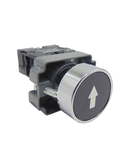 Pulsante in metallo nero (con scritta "→") full open contact (NA)