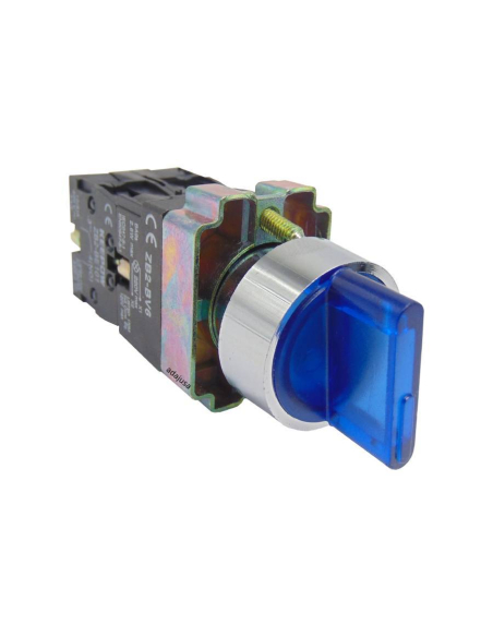 Selettore luce blu 3 posizioni full metal 2 contatti 1NA+1NC