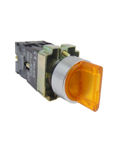 Yellow luminous selector 3 full metal positions 2 contacts 1NA+1NC