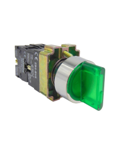 Green luminous selector 2 full metal positions 1 open contact NA