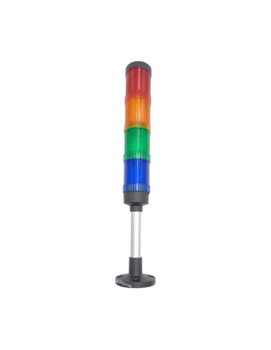 Torre di segnalazione a LED rosso/ambra/verde/blu 80dB 24V | ADAJUSA