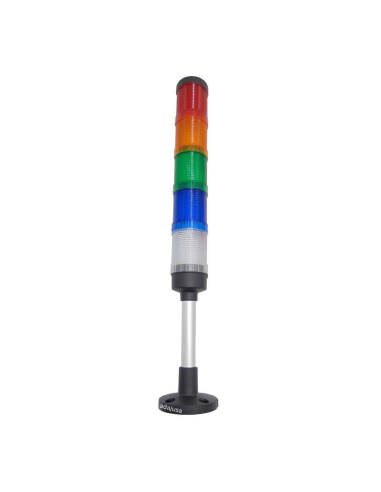 Torre di segnalazione LED rosso/ambra/verde/blu/bianco 80dB 24V | ADAJUSA