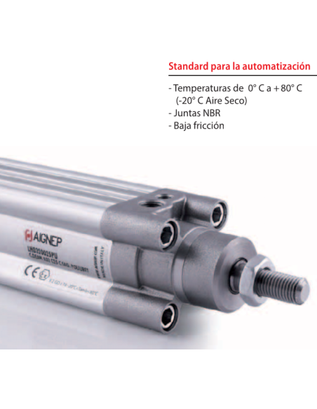 Pneumatic cylinder diameter 125mm stroke 500 standard LH-125-0500 Aignep | ADAJUSA | price