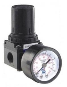 1/4 metal pressure regulator with pressure gauge - Mindman 2