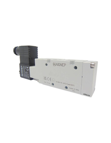 Elettrovalvola 1/8 a 5 vie monostabile 24Vdc 3W - Aignep