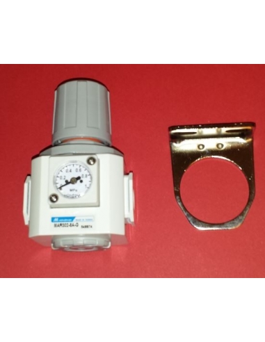 Regolatore di pressione 1/4 metallo e manometro - Mindman