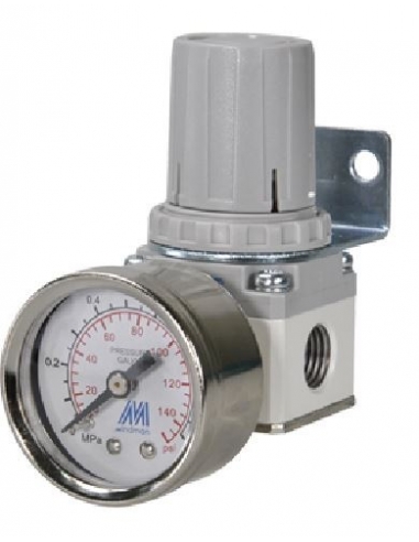 1/4 metal pressure regulator with pressure gauge - Mindman