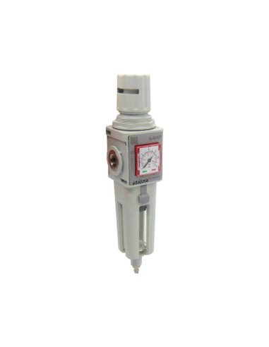 Filtro-regolatore pneumatico 3/8 0-8 bar spurgo semiautomatico misura 1 serie FRL EVO - Aignep