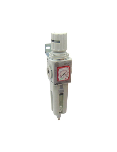 Filtro-regolatore pneumatico 1/2 0-8 bar spurgo semiautomatico completo taglia 2 serie FRL EVO - Aignep