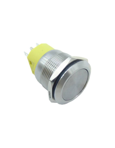 Vandal-proof pushbutton-switch NO NC, nickel-plated brass - 16mm √ Adajusa