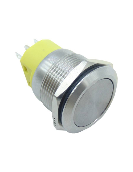 Interruttore a pulsante NA NC antivandalo, ottone nichelato - 22 mm √ Adajusa
