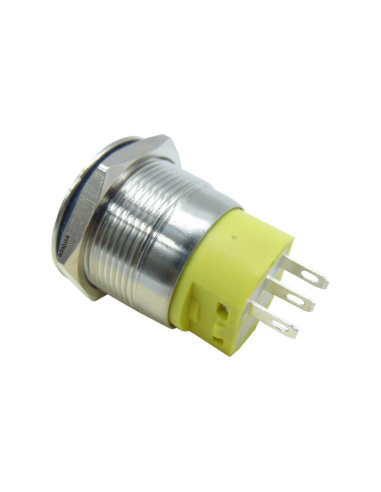 Interruttore a pulsante NA NC antivandalo, ottone nichelato - 22 mm √ Adajusa