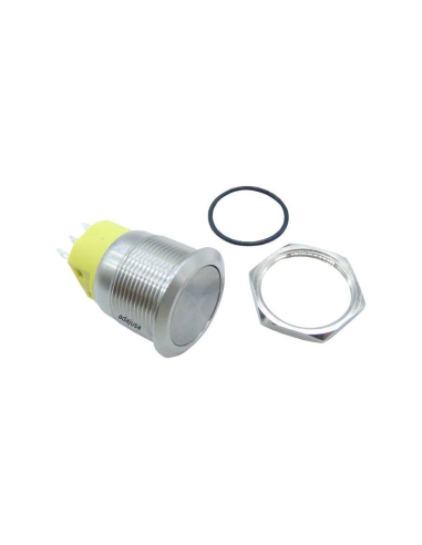 Vandal-proof push-button switch NO NC, nickel-plated brass - 22mm √ Adajusa