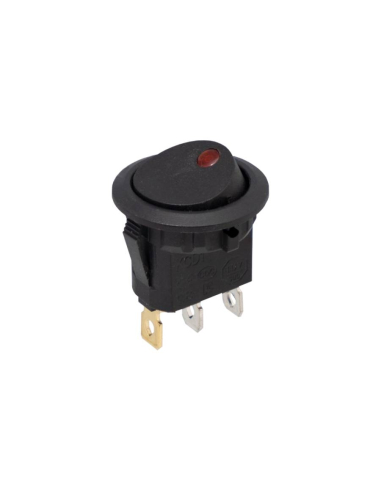 Interruttore ON-OFF con LED indicatore  rosso 6A-250V Ø20mm