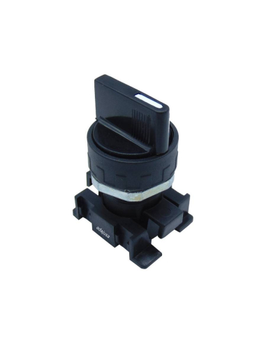 Black 3-position short cam selector switch with spring return - black Aignep