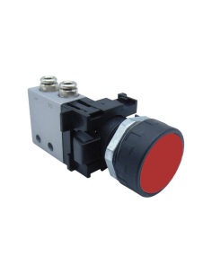 Pulsante pneumatico nero-bianco-rosso Valvola: 3/2 NO raccordi laterali Ø 4 mm - ADAJUSA