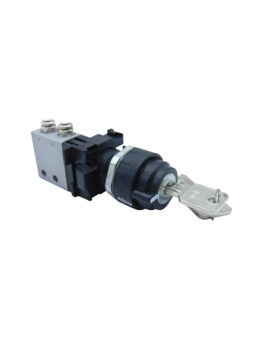 Key selector switch 2 positions extraction in both positions (0-1) and Valve: 3/2 NC side fittings Ø 4 mm- Aignep