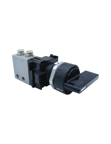 Black selector long cam 2 positions and Valve: 3/2 NC side fittings Ø 4 mm- Aignep