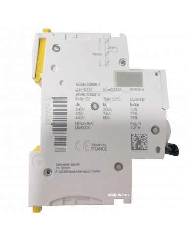 Interruttore 2 poli 10A (2x10A) IC60N C 6kA - Schneider