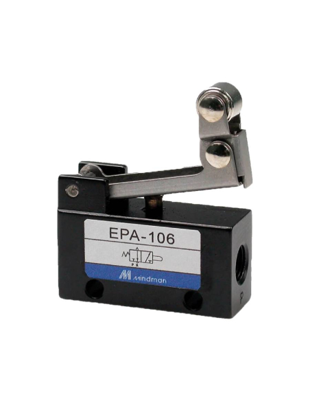 Fine corsa  pneumatico camma 1 direzione 1/8 3/2 NC - Mindman | adajusa