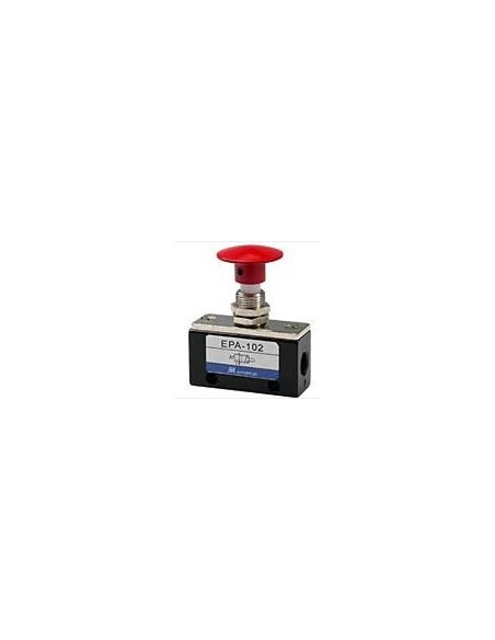 Pulsante pneumatico rosso 1/8-3/2 NC - Mindman - ADAJUSA
