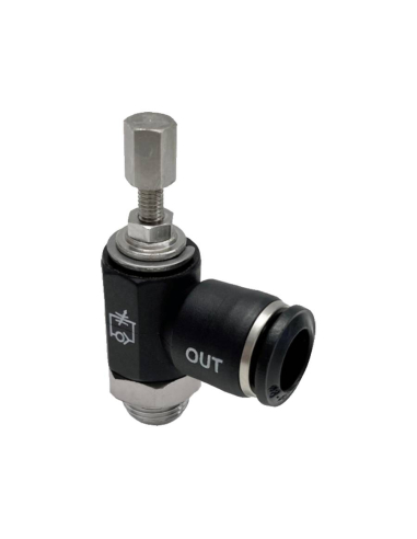 Adjustable Regulator with knob 1/4 tube diameter 6 for cylinder - Aignep