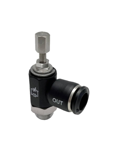One-way swivel Regulator with 3/8" cylindrical thread knob, 8" diameter tube for technopolymer cylinder - Aignep