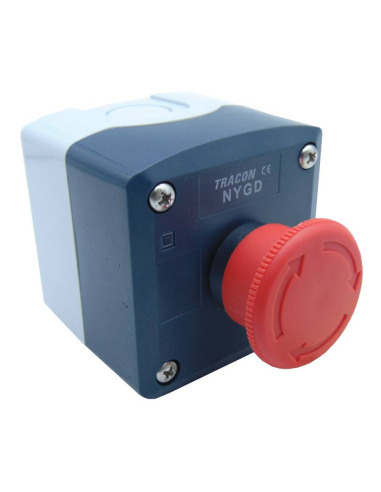 Caja con pulsador de parada tipo seta Ø40 con enclavamiento completa - Serie NYG| Adajusa