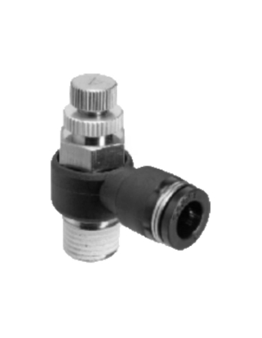 Flow Regulator 1/8 tube 6 unidirectional adjustable technopolymer