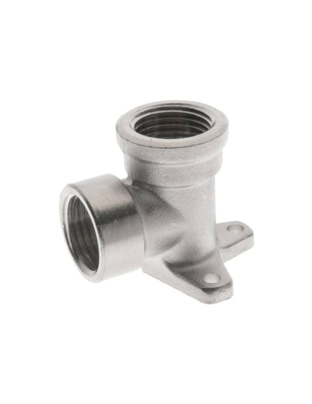 90º female 1/2 metal elbow fitting with fixing - Aignep | ADAJUSA