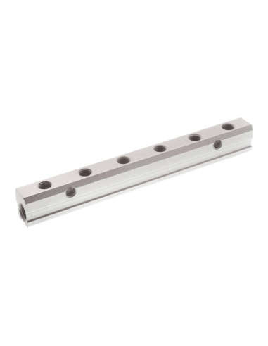 Doppio distributore 2 ingressi 1/4 - 4 uscite 1/8 in alluminio - Aignep