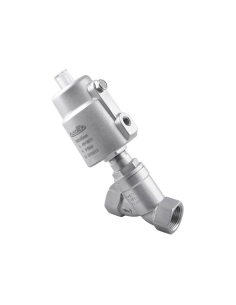 Angled seat valve 1 1/2 2/2 NC actuator in INOX diameter 90| Aignep | Adajusa