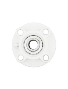 White thermoplastic self-aligning round support UCFC204PB with stainless steel bearing SSUC-204 shaft 20mm ISB | ADAJUSA | price