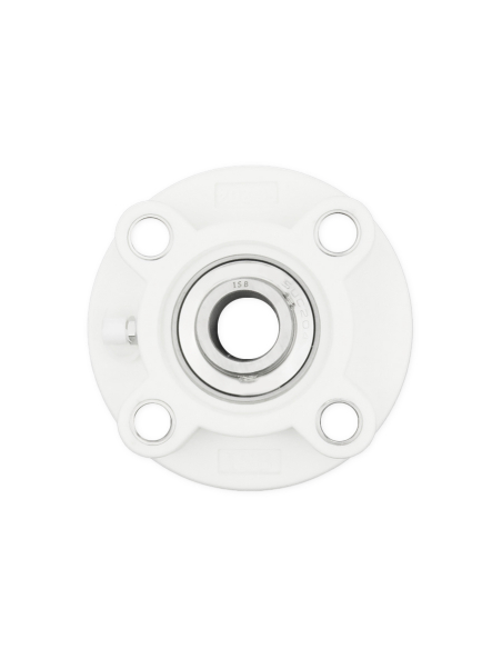 Supporto rotondo autoallineante in termoplastica bianca UCFC207PB con cuscinetto in acciaio inossidabile SSUC-207 Albero ISB da