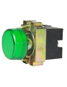22mm green metallic luminous pilot