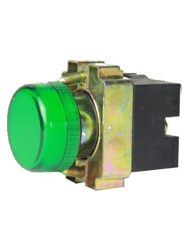 22mm green metallic luminous pilot