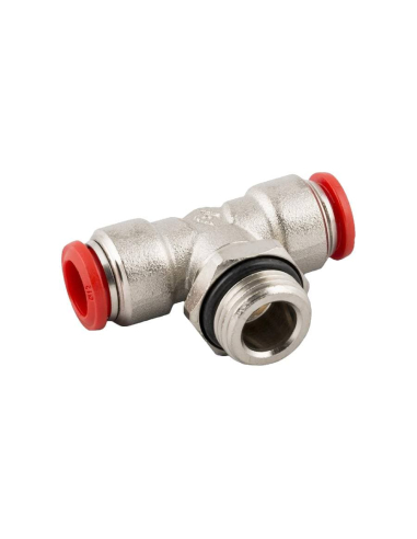 Raccordo a T orientabile con filetto centrale tubo 3/8 12 Serie 50000 - Aignep