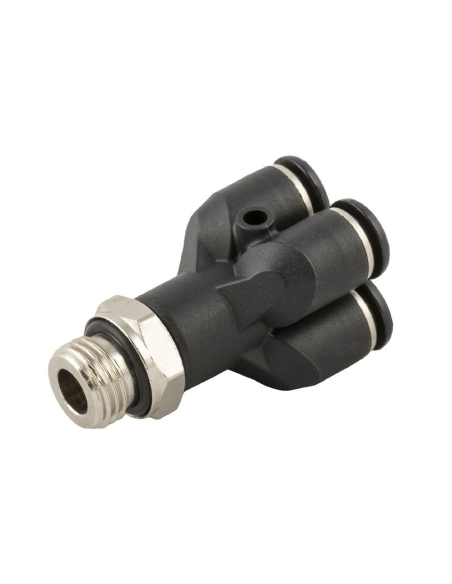 Double Y fitting inlet 1/4 and outlet diameter 6mm Series 55000 - Aignep: ADAJUSA