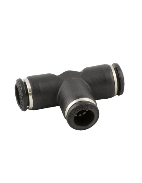 Intermediate tee fitting 10mm tube inlet and 8mm tube outlets instantaneous 55000 Series - Aignep| ADAJUSA