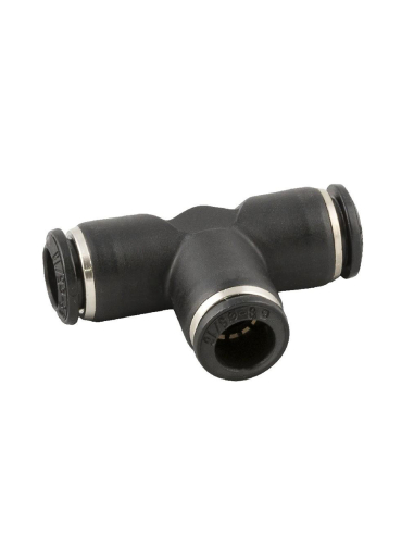 Raccordo a T intermedio ingresso tubo da 12 mm e uscita tubo da 10 mm serie 55000 istantanea Aignep