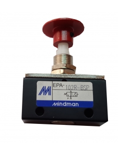Pulsante pneumatico rosso 1/8-3/2 NC - Mindman - ADAJUSA 2