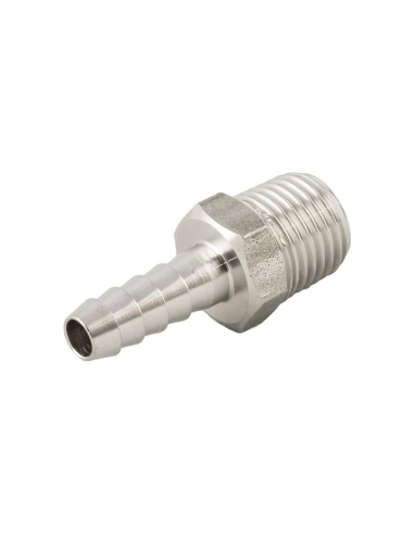 Spiga maschio conica 1/8 per gomma diametro 6mm INOX Serie 62000 - Aignep