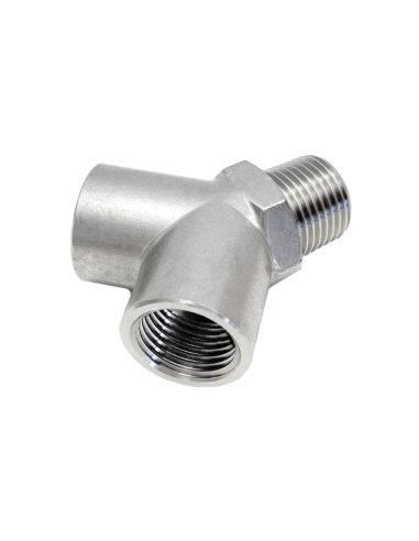 Raccordo derivazione a Y a 90º centrale maschio 1/4 INOX Serie 62000 - Aignep