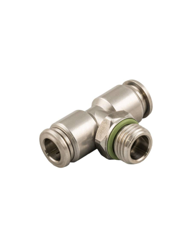 Raccordo a T regolabile filetto centrale tubo M5 4mm con guarnizione INOX Serie 60000 - Aignep