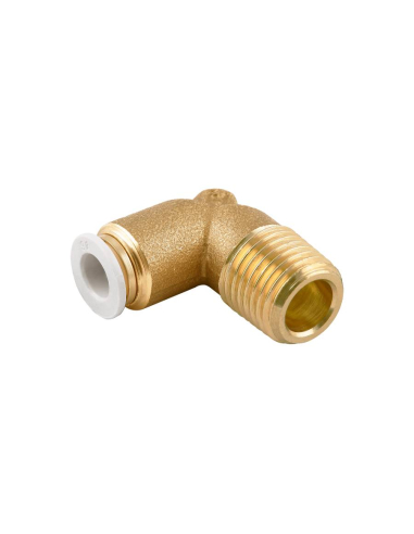 Conical male elbow fitting 1/4 8mm tube for food and drinking water use Series 59000 FOOD - Aignep