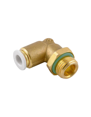 Male cylindrical adjustable elbow fitting 1/8 6mm tube for food and drinking water use Series 59000 FOOD - Aignep