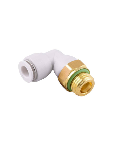 Raccordo maschio cilindrico a gomito regolabile 1/8 tubo 6mm uso alimentare e acqua potabile Serie 53000 FOOD - Aignep