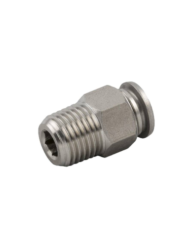 Straight male conical fitting 1/8 tube 8mm INOX Series 60000 - Aignep