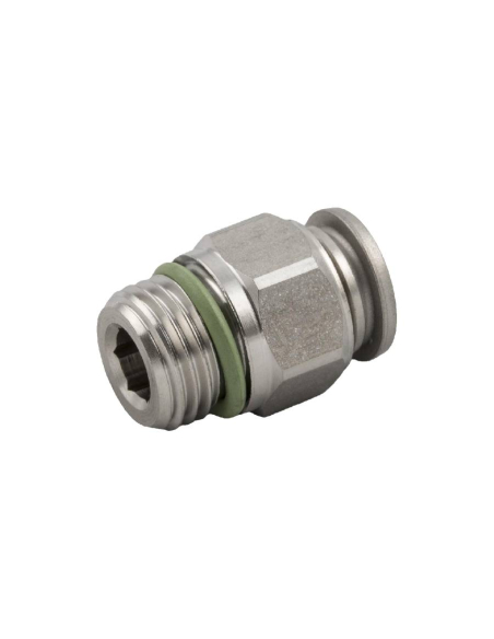 M5 male straight fitting 6mm tube INOX Series 60000 - Aignep | ADAJUSA
