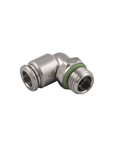 Raccordo curvo conico maschio orientabile tubo 1/2 10mm con guarnizione INOX Serie 60000 - Aignep